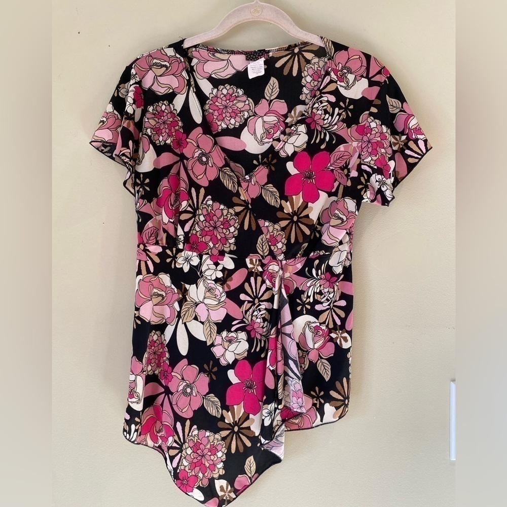 Vintage Faux Wrap Top M - Picture 1 of 3